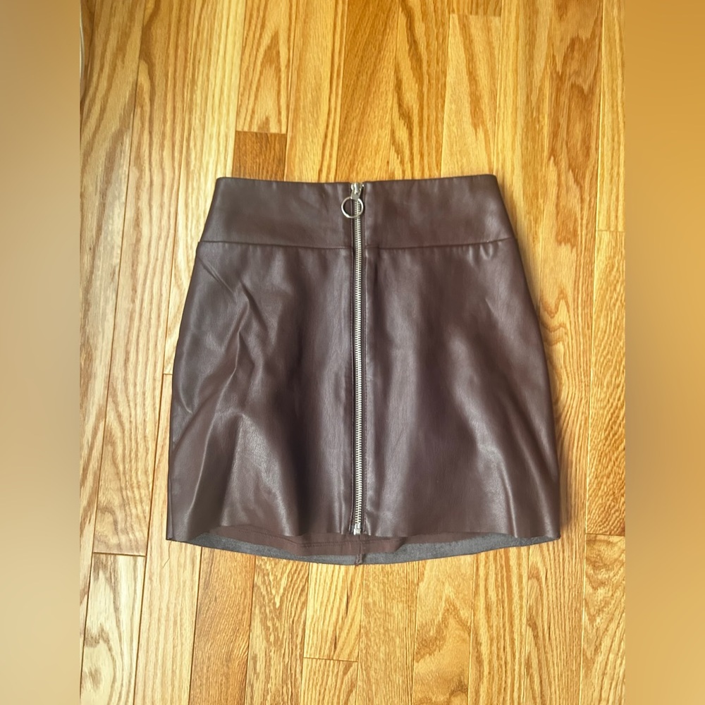 Maroon Express faux leather skirt